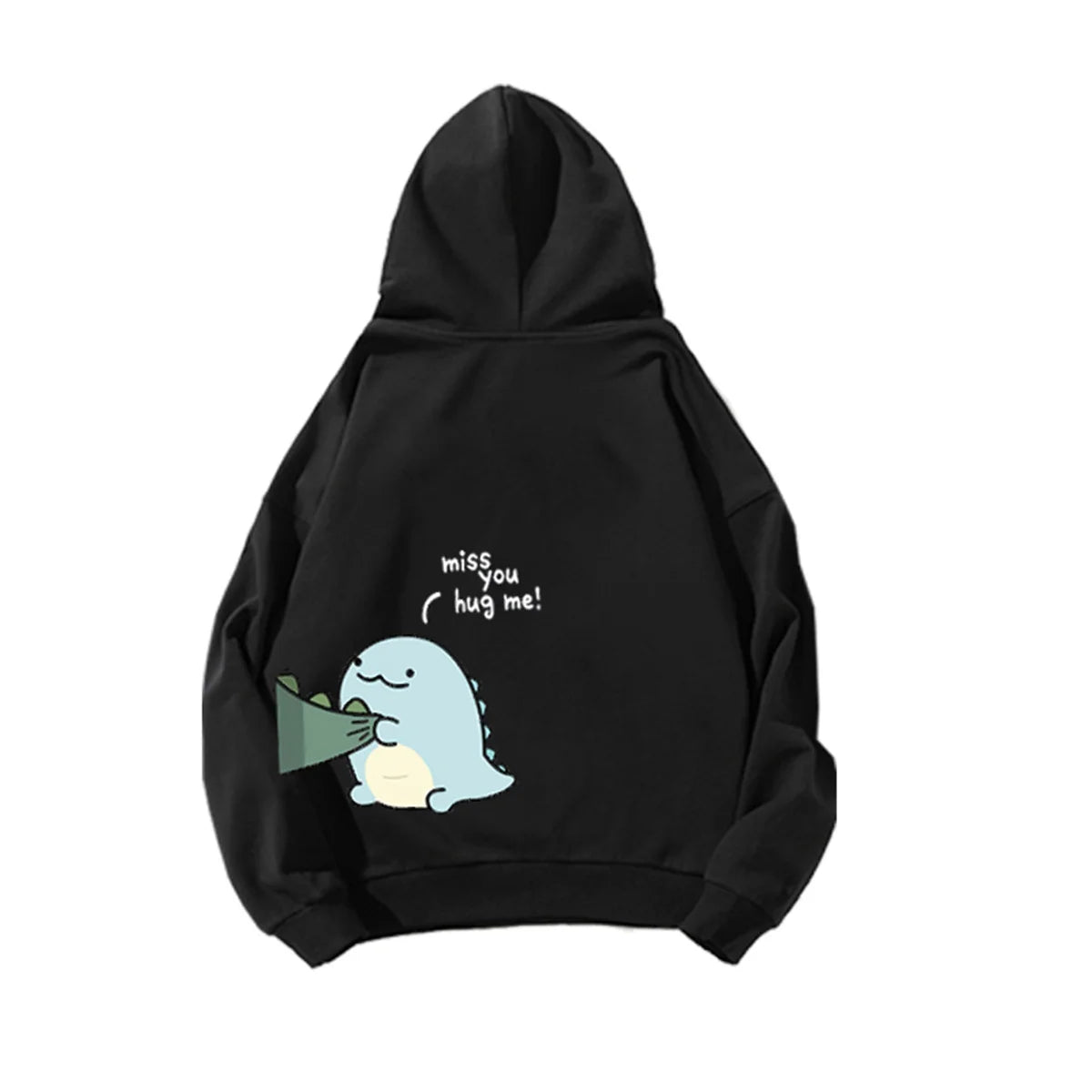 Fashion Cute Men's Rock Ni Shirt Dinosaur Long Printed Hoodie Sweatshirt Hoodie Fashion Casual Harajuku Cartoon Couple Hoodie