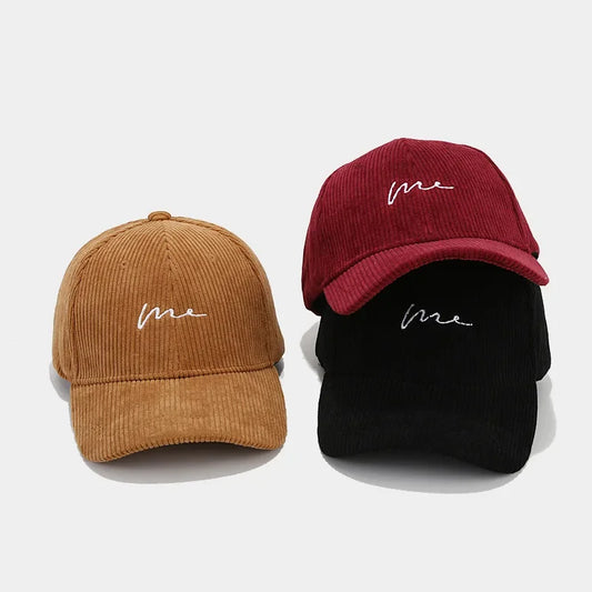 2025 Autumn Winter Corduroy Letter Casquette Warm Baseball Cap Adjustable Outdoor Snapback Hats for Men and Women 242