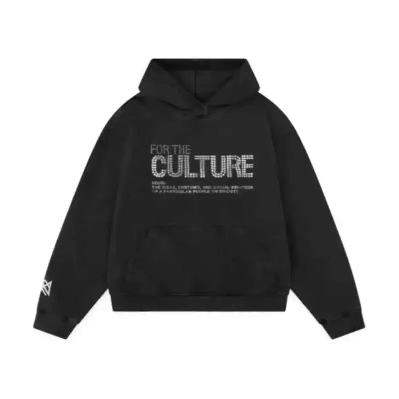 2024 Gothic Vintage Y2k Men's Hooded Diamond Print Design Hooded Sweatshirt American Style Couple Pullovers Casual Loose Tops