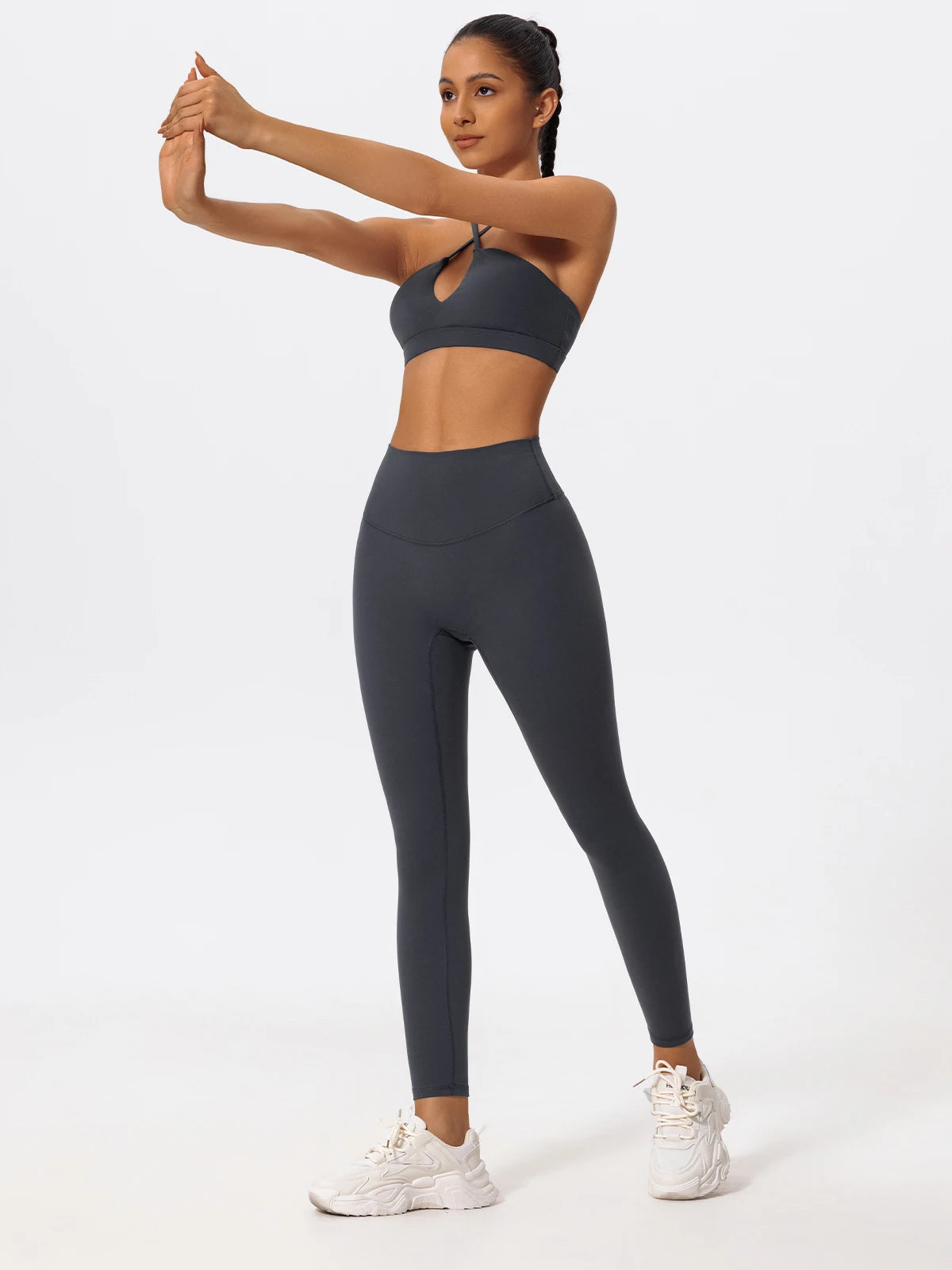 Ctenkevet Two-Piece Women's Sports Set Chest Crossover Yoga Clothes Female Gym Bandeau Sports Bra Suits Sport Outfit For Woman
