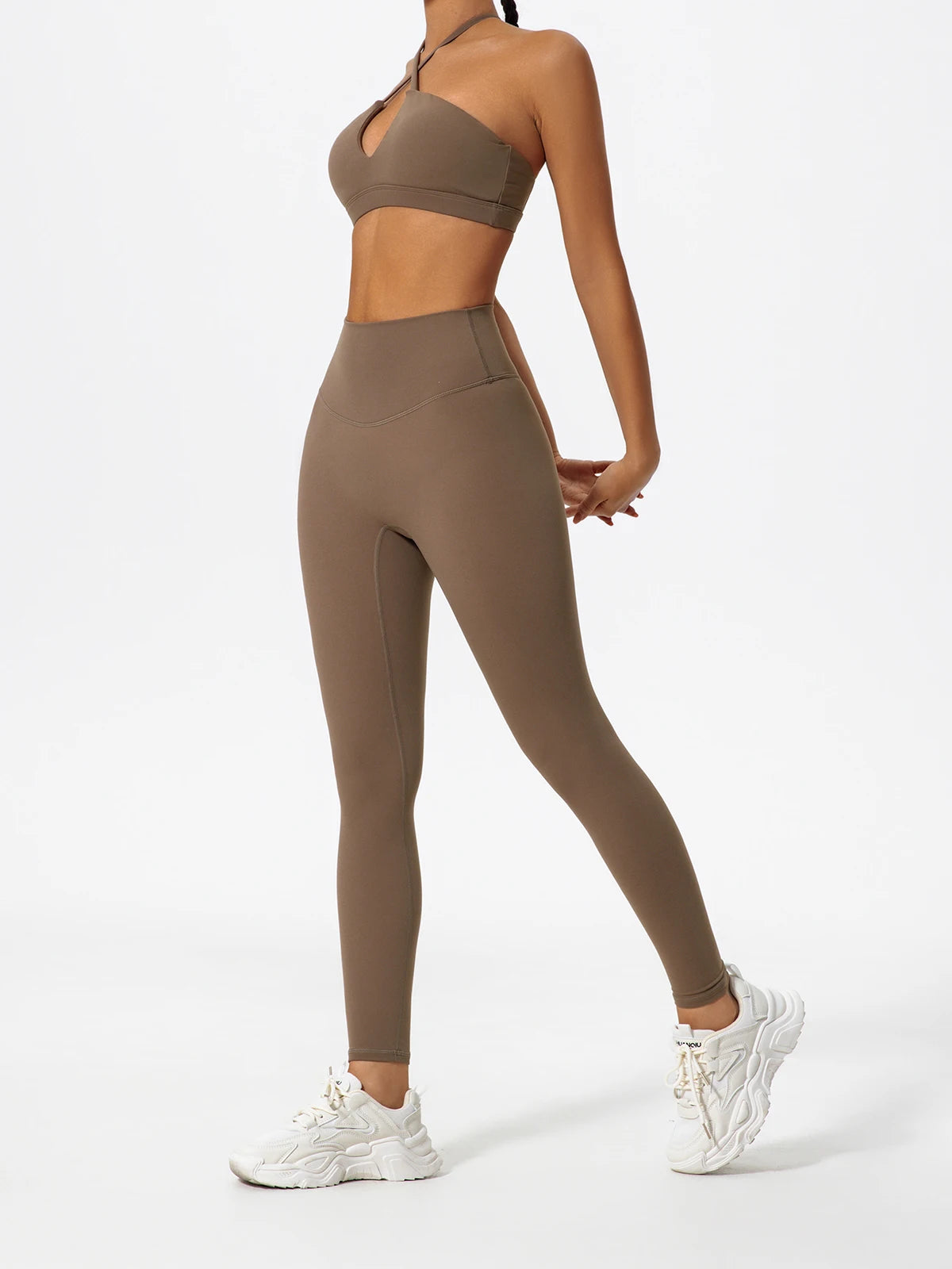 Ctenkevet Two-Piece Women's Sports Set Chest Crossover Yoga Clothes Female Gym Bandeau Sports Bra Suits Sport Outfit For Woman