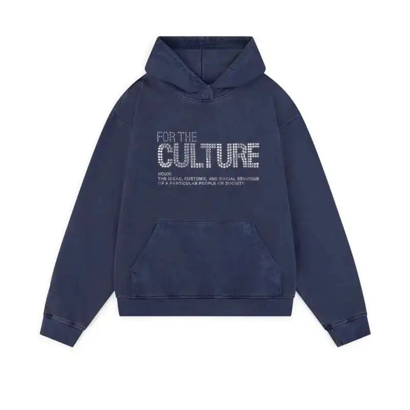 2024 Gothic Vintage Y2k Men's Hooded Diamond Print Design Hooded Sweatshirt American Style Couple Pullovers Casual Loose Tops