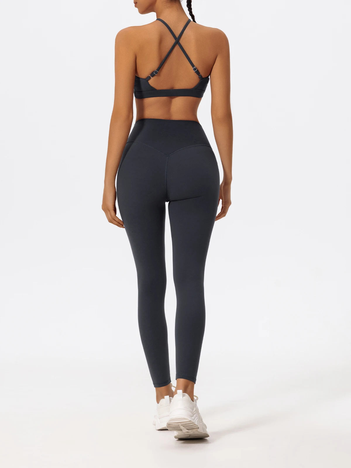 Ctenkevet Two-Piece Women's Sports Set Chest Crossover Yoga Clothes Female Gym Bandeau Sports Bra Suits Sport Outfit For Woman