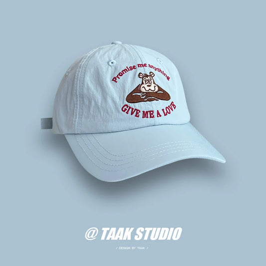 Quick Dry Baseball Cap for Women Thin Summer Cute Soft Top Parent-Child Children's Hat Cartoon Design Streetwear Spring Autumn