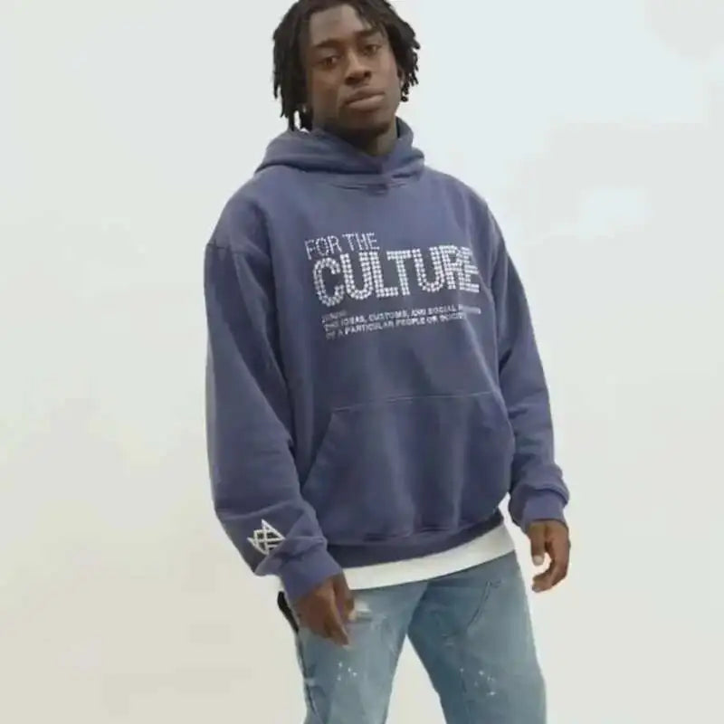 2024 Gothic Vintage Y2k Men's Hooded Diamond Print Design Hooded Sweatshirt American Style Couple Pullovers Casual Loose Tops