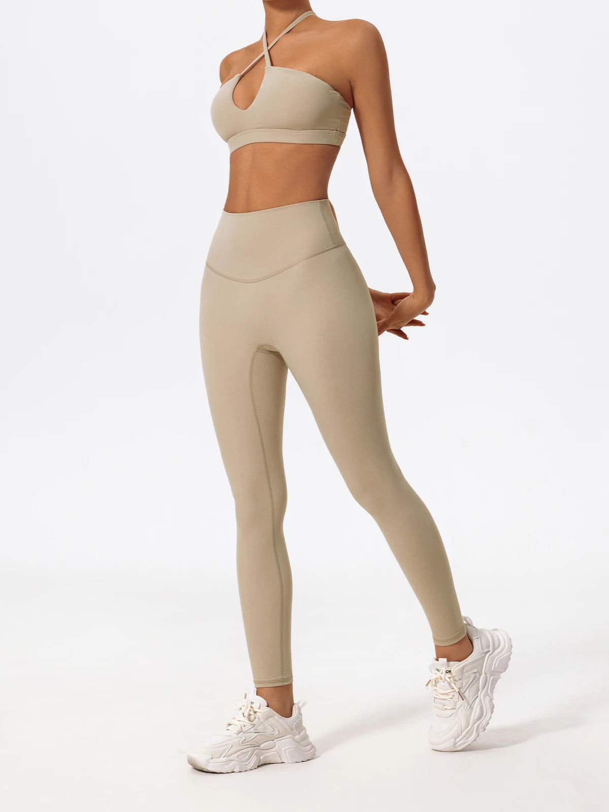 Ctenkevet Two-Piece Women's Sports Set Chest Crossover Yoga Clothes Female Gym Bandeau Sports Bra Suits Sport Outfit For Woman