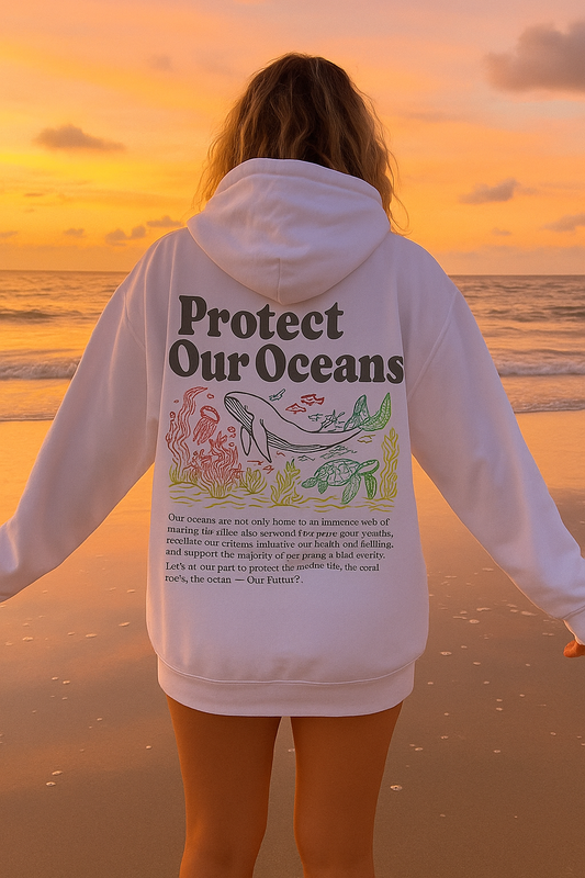 Protect Our Oceans Print Women Hoodie